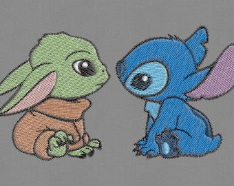 Embroidery design Yoda baby Stitch 2 sizes pes hus jef 4x4 5x7 hoop