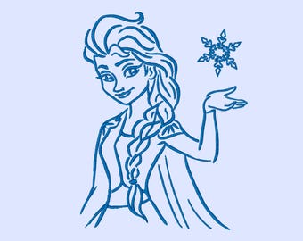 Embroidery design Elsa Frozen pes hus  jef 4x4" 5x7”