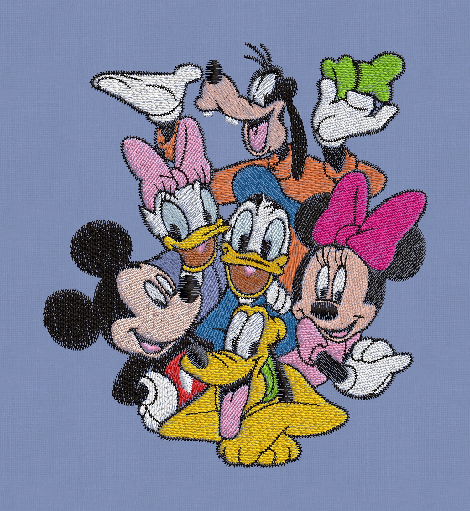 Embroidery design Mickey Minnie Mouse friends pes hus  jef 3 sizes