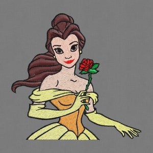 Embroidery design Belle beauty beast pes hus  jef 2 size 4x4",5x7"