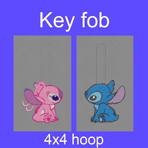 Embroidery design Angel Stitch digital key fob pes hus  jef 4x4&quot; hoop