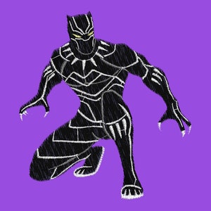 Embroidery design superhero panther pes hus jef 3 sizes