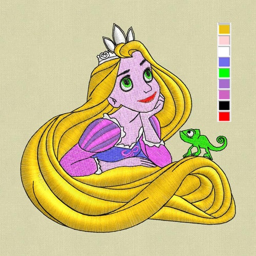 Rapunzel Princess Applique Machine Embroidery Design DIGITAL Etsy