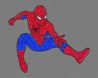 Embroidery design spiderman superhero pes hus jef 5 sizes
