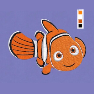 Embroidery design NEMO fish 3 sizes pes hus  jef