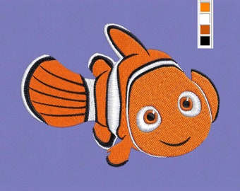 Embroidery design NEMO fish 3 sizes pes hus  jef