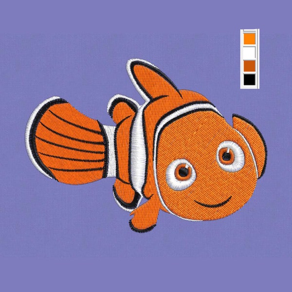 Embroidery design NEMO fish 3 sizes pes hus  jef