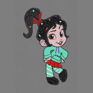 Embroidery design Vanellope pes hus  jef 4x4 5x7