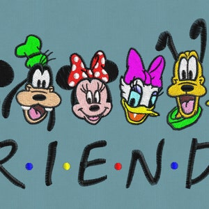 Embroidery design Mickey Minnie Mouse friends 5x7 pes hus  jef