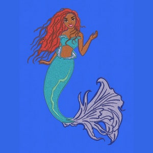 Embroidery design Ariel mermaid pes hus  jef 2 size 4x4&quot;,5x7&quot;