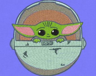 Embroidery design cartoon Yoda baby 2 sizes 3x3 4x4 pes hus  jef 4x4" hoop