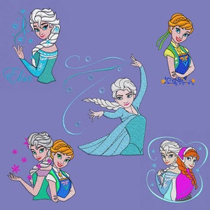 Embroidery design Elsa Frozen pes hus  jef 4x4&quot; 5x5