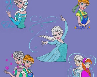 Embroidery design Elsa Frozen pes hus  jef 4x4" 5x5