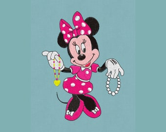 Embroidery design Minnie Mouse 4x4 pes hus  jef