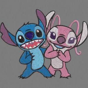 Embroidery design Lilo Stitch Angel pes hus  jef 4x4 hoop