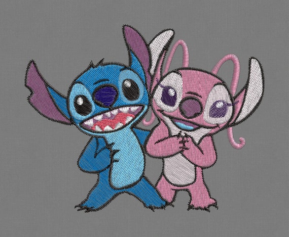 Embroidery Design Lilo Stitch Angel Pes Hus Jef 4x4 Hoop 