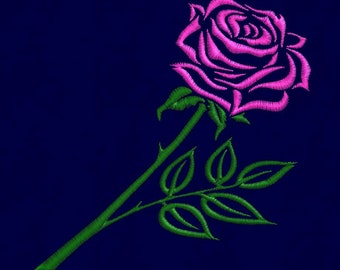 Diseño de bordado rosa pes hus jef 4x4