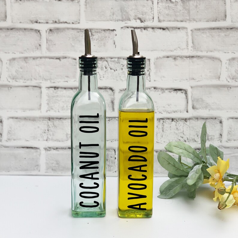 Olive oil glass dispenser bottles Custom Kitchen Decor Olive Etsy
