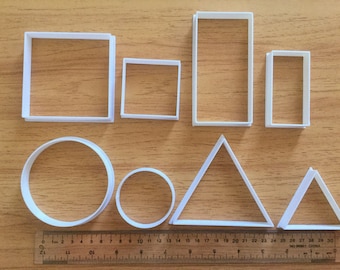 Essential Cookie Cutters - Circle Square Rectangle Triangle Geometric Shapes Cookie Cutters