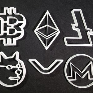 Cryptocurrency Cookie Cutters - Crypto Bitcoin Ethereum Dogecoin XRP Monero Litecoin