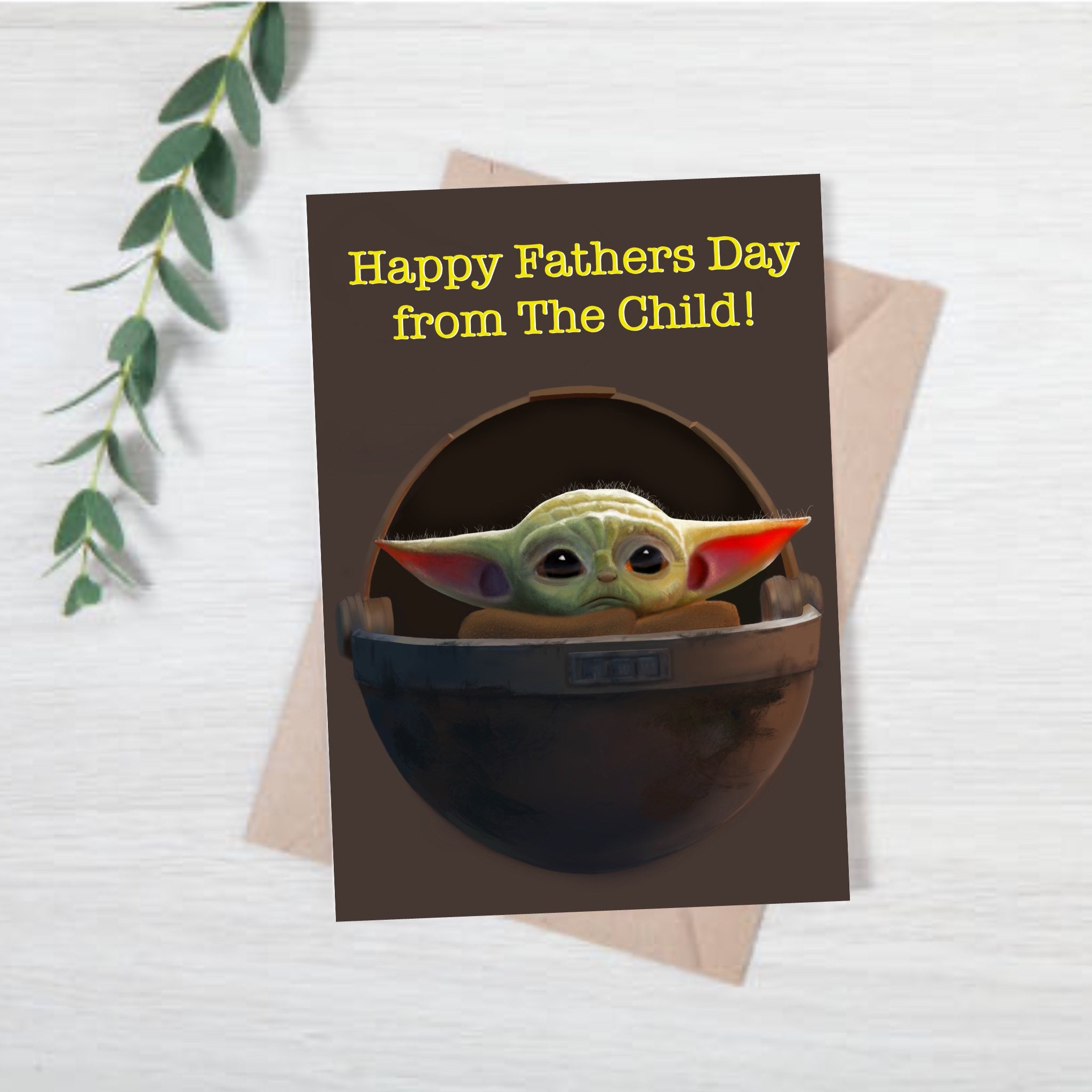 Baby yoda Fathers Day card Etsy