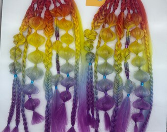 1 Piece Braided Ombre Festival Hair Extensions With Optional - Etsy