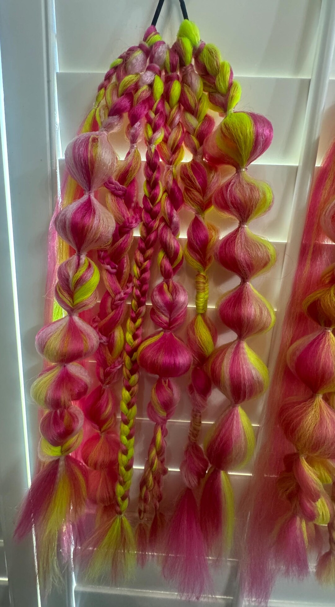Neon Pink Rave Braids: Festival Hair Extensions - Etsy display picture 1