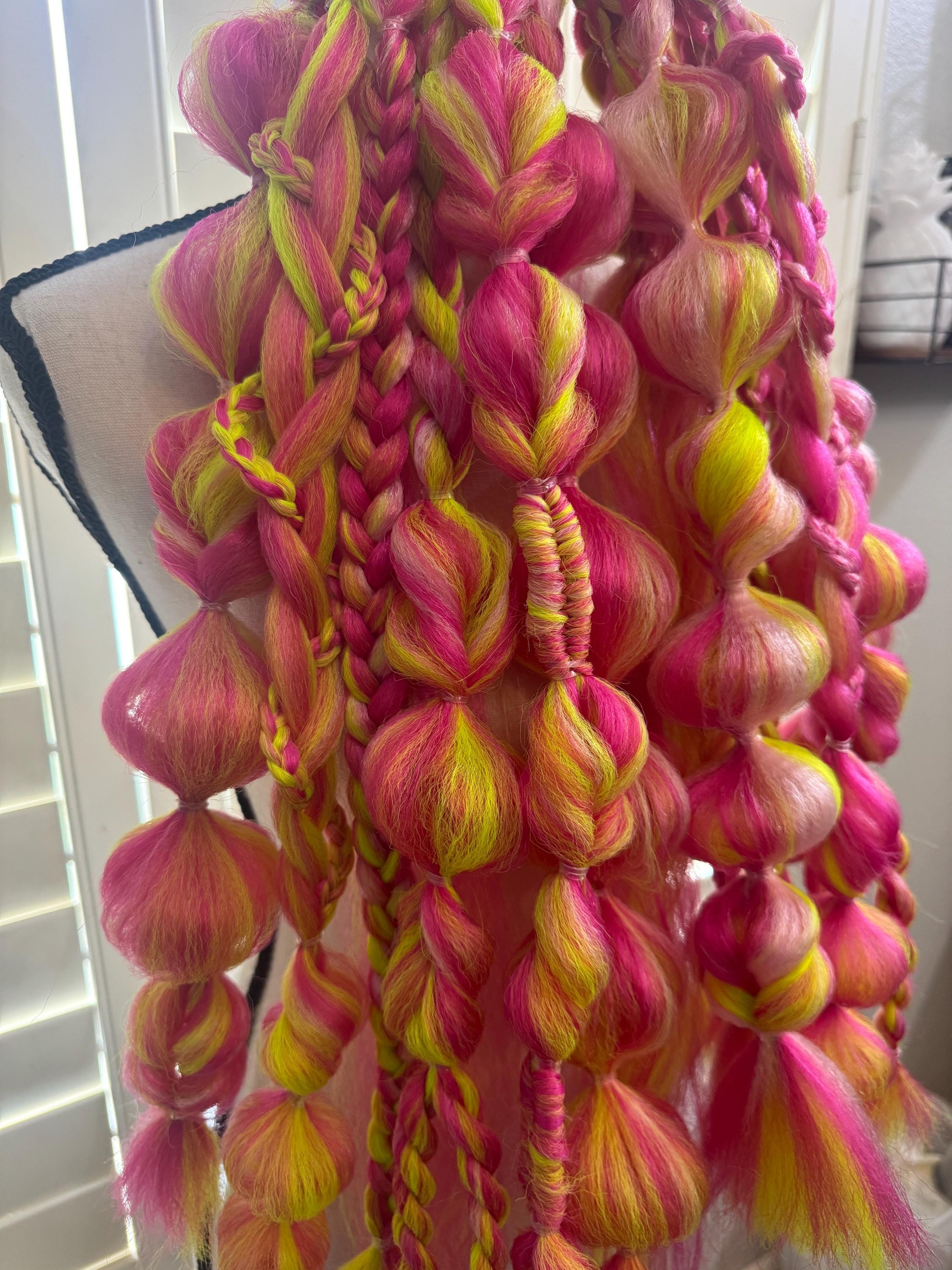 Neon Pink Rave Braids: Festival Hair Extensions - Etsy