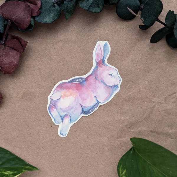 Gouache bunny | vinyl sticker | gouache painting