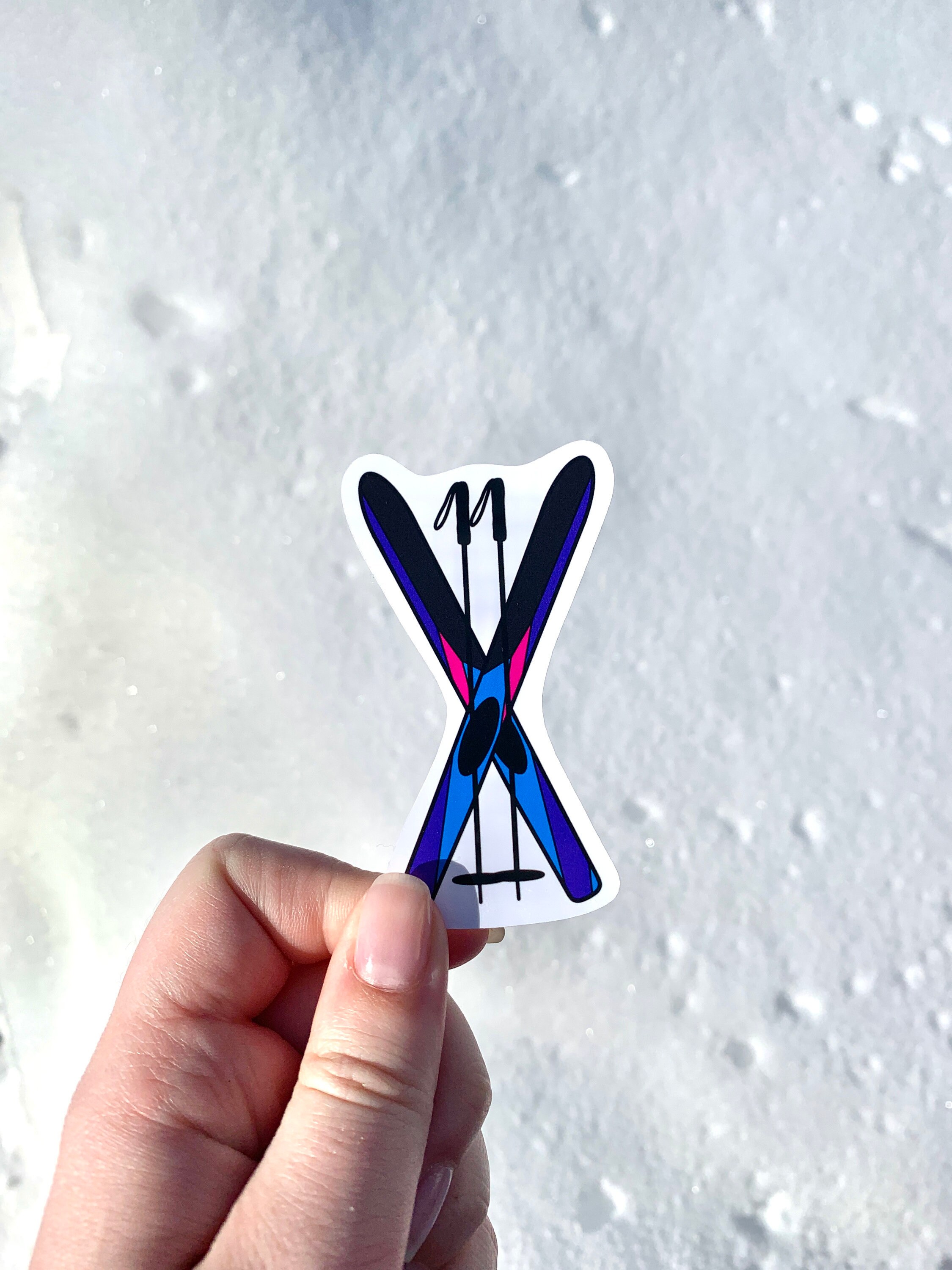 Ski Snow Winter Skier Skis Die Cut Sticker Decal #1 