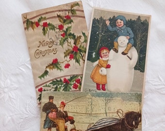 Vintage Christmas Postcards, Christmas Postcards, Vintage Postcards, Digital Download