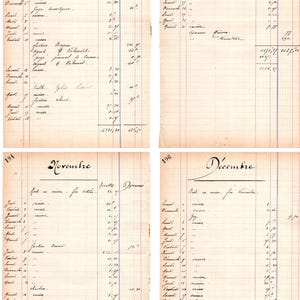 Digital download of original French Ledger Pages