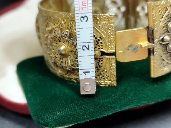 Antique vermeil silver filigree bracelet, filigre… - image 8