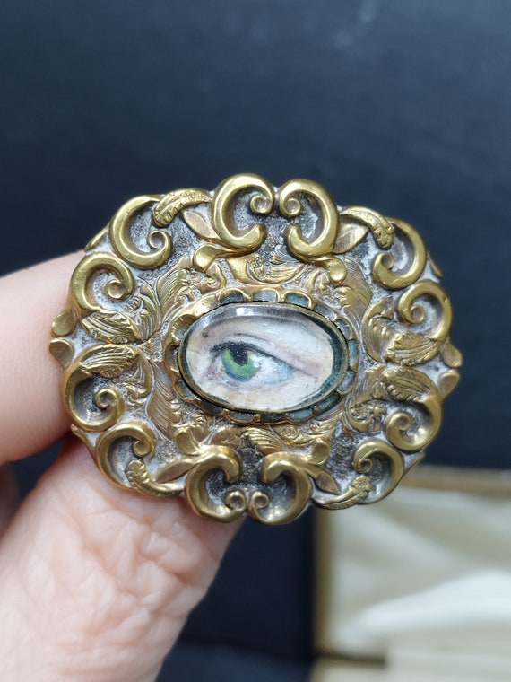 Lover's Eye Georgian antique Victorian era miniat… - image 2