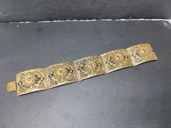 Antique vermeil silver filigree bracelet, filigre… - image 9