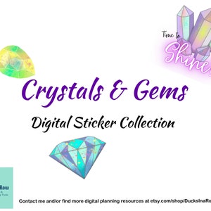 Digitale Planner Stickers - Clip Art - Kristallen Diamanten Edelstenen - Regenboog - Wellness - Voorgesneden - Goodnotes - Digital Journal Notebook