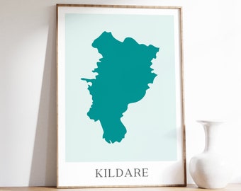 County Kildare Map, Kildare Print, Map of Kildare Poster, Irish Wall Art Printable, Irish Emigrant Gift, Irish Home Decor, Digital Download
