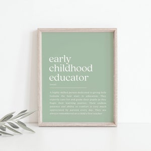 Early Childhood Educator Definition Print, Teacher Gift, Teacher Thank You, Teacher Appreciation, Teacher Graduation Gift, Digital Download