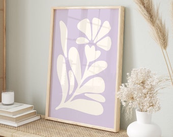 Lilac Floral Art Print: Abstract Botanical Poster (Digital Download)