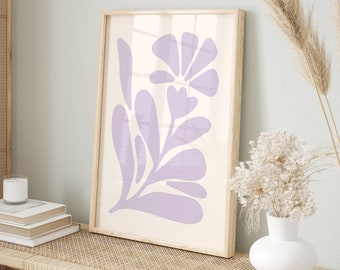 Lilac Floral Art Print: Abstract Botanical Poster (Digital Download)