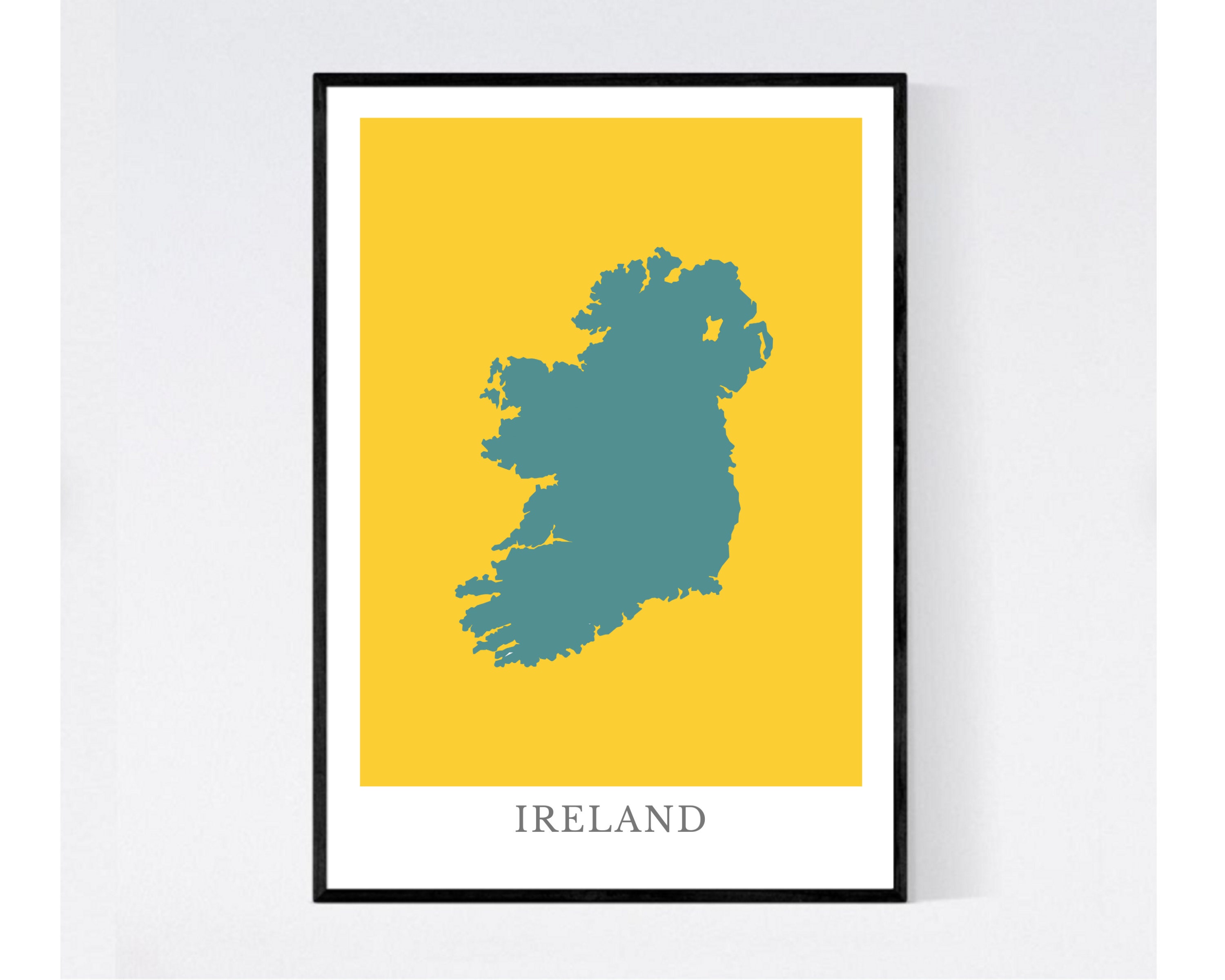 Irlande Carte Irish Print A4 A3 Irish Map Wall Art Irish Etsy