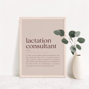 Lactation Consultant Definition Print, Breastfeeding Consultant Gift, Childbirth Thank You Gift, Lactation Office Decor, Digital Download