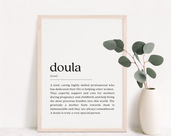 Doula Definition Print, Labor Assistant Thank You Gift, Childbirth Appreciation, Dictionary Meaning, Printable Wall Art, Digital Download