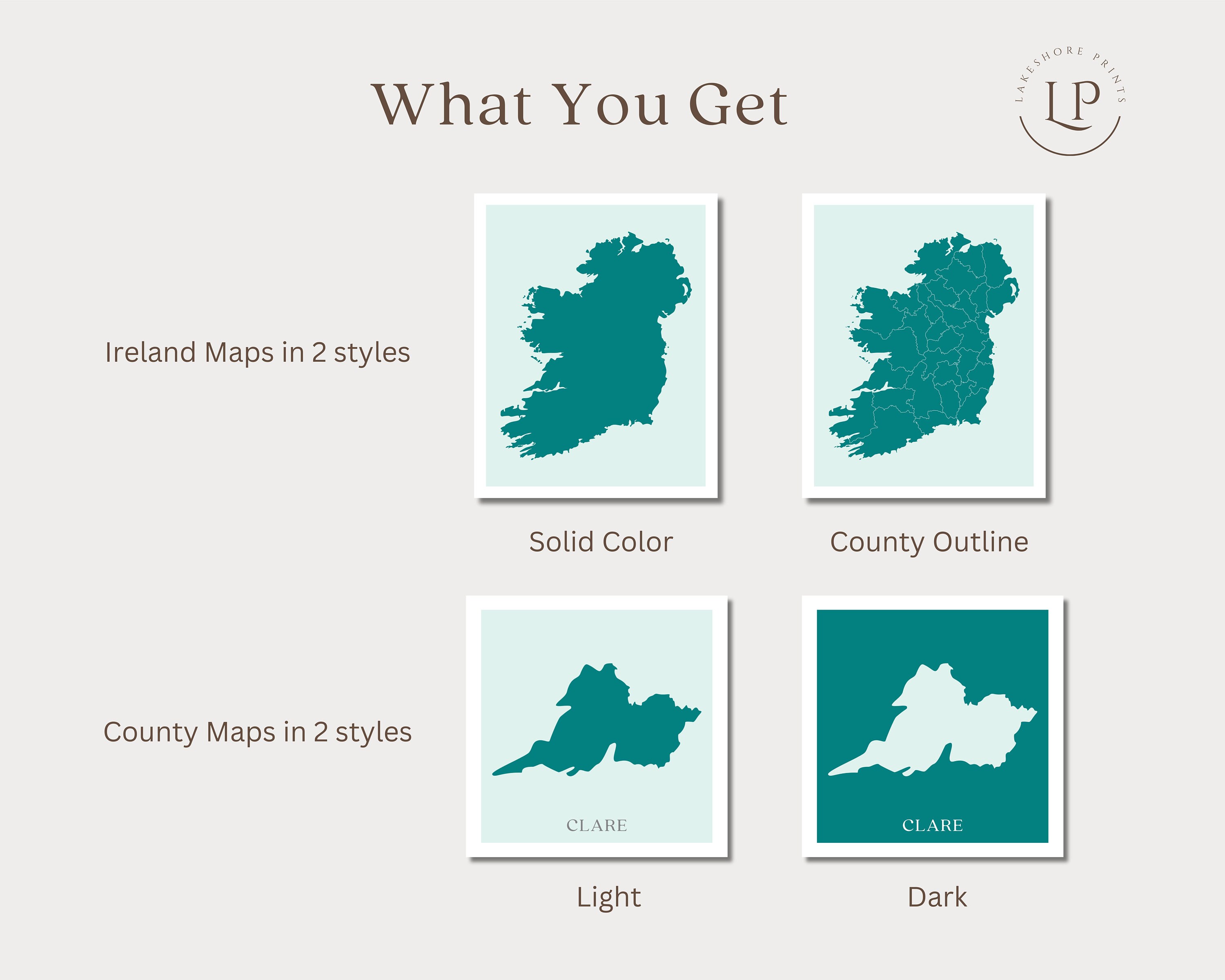 Map of Ireland Printables, Irish Counties Wall Art, Irish Abroad Wall ...
