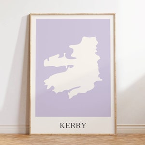 Impression de carte du comté d'Irlande, affiche personnalisée de carte d'Irlande, comtés d'Irlande, art mural irlandais, cadeau d'émigrant irlandais, décoration d'intérieur irlandaise, cadeau de départ
