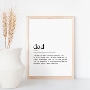 Dad Definition Print, Fathers Day Gift, New Dad Gift, Gifts for Him, Printable Art, Minimalist Print, Modern Wall Art, Digital Download