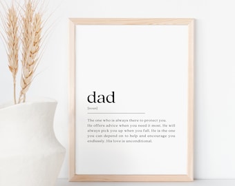 Dad Definition Print, Fathers Day Gift, New Dad Gift, Gifts for Him, Printable Art, Minimalist Print, Modern Wall Art, Digital Download
