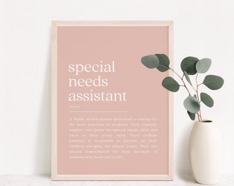 Special Needs Assistant Gift, Special Needs Assistant Definition Print, SNA Appreciation Thank You, SNA Graduation Gift, Digital Download