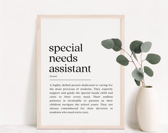 Special Needs Assistant Definition Print: Thank You Gift (Digital Download)