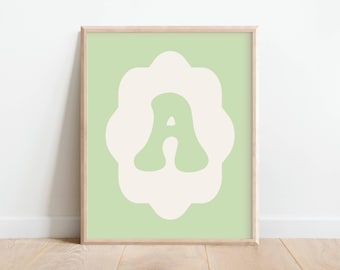 Impresión artística de pared con inicial personalizada